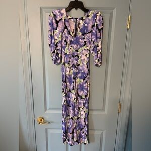Floral Purple midi Dress